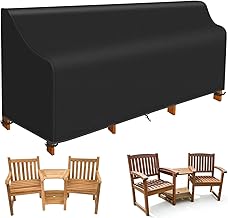 Outdoor Garden Loveseats Cover, Waterpoof Windproof Heavy Duty 420D Oxford Fabric, Suitable for 2 Seater Love Seat Patio Set L180/190cm*W80cm*H75/90cm Black