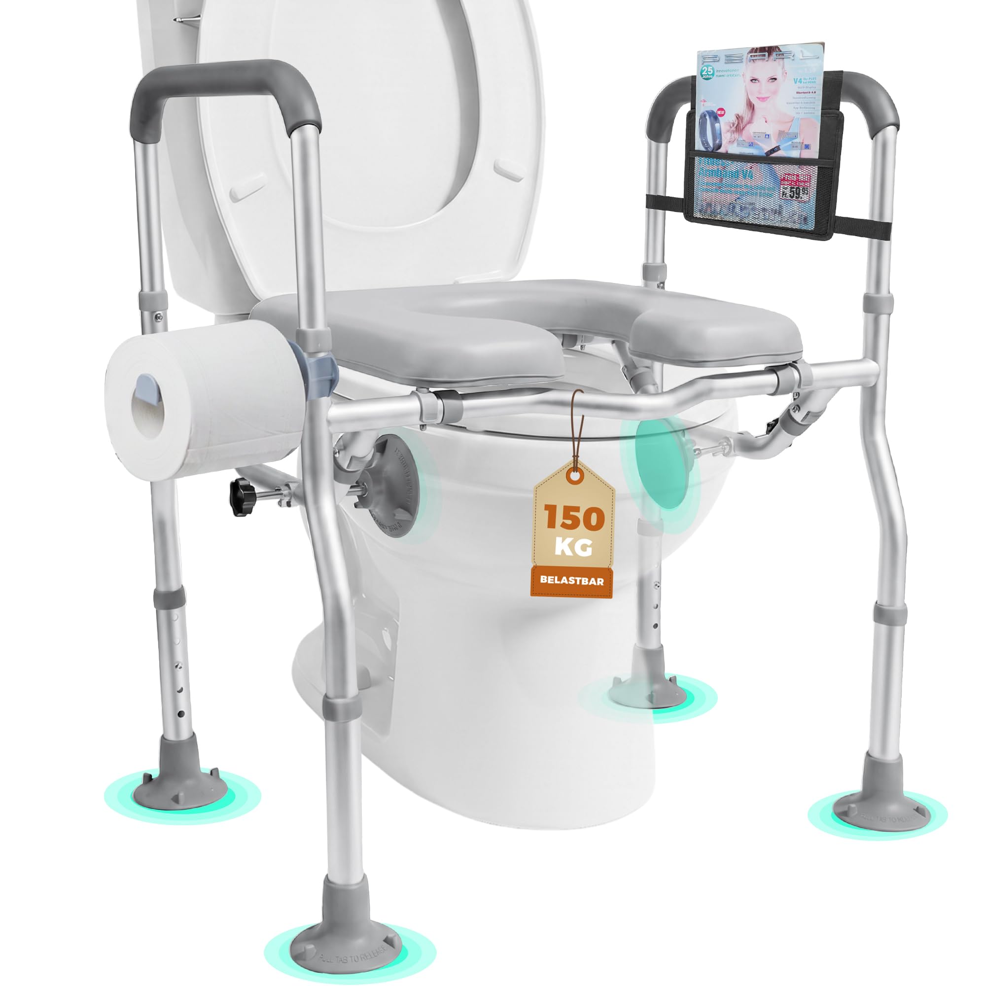Rialzo per sedile WC con braccioli