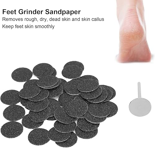 Miniatura 2 de 50 piezas de papel de lija eléctrico para eliminar callos, discos de pedicura, accesorio de repuesto con eje, discos de papel de lija de repuesto,