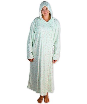 Dignity Gown Providing Modesty During Hospital Stay with Hood and Long Sleeves, One Size