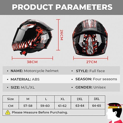 Miniatura 6 de Casco de motocicleta de cara completa, cascos de motocross con Pinlock compatible con viseras transparentes y tintadas, modelo DOT, aprobado por