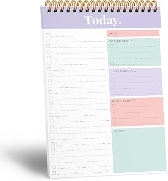 SWEETZER & ORANGE S&O Daily Planner Notepad for Productivity - 52 Page Every Day To Do Logbook- Undated Guide and Organizer - Routine work List Journal- Coiled Regular Task pad - MAUVE