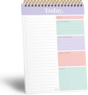 Sweetzer & Orange Daily & Weekly To Do List Notepad – Undated Work Planner & Organizer with Wish List Section, 52-Sheet Coiled Task Pad for Productivity – MAUVE To Do List Notebook for Work
