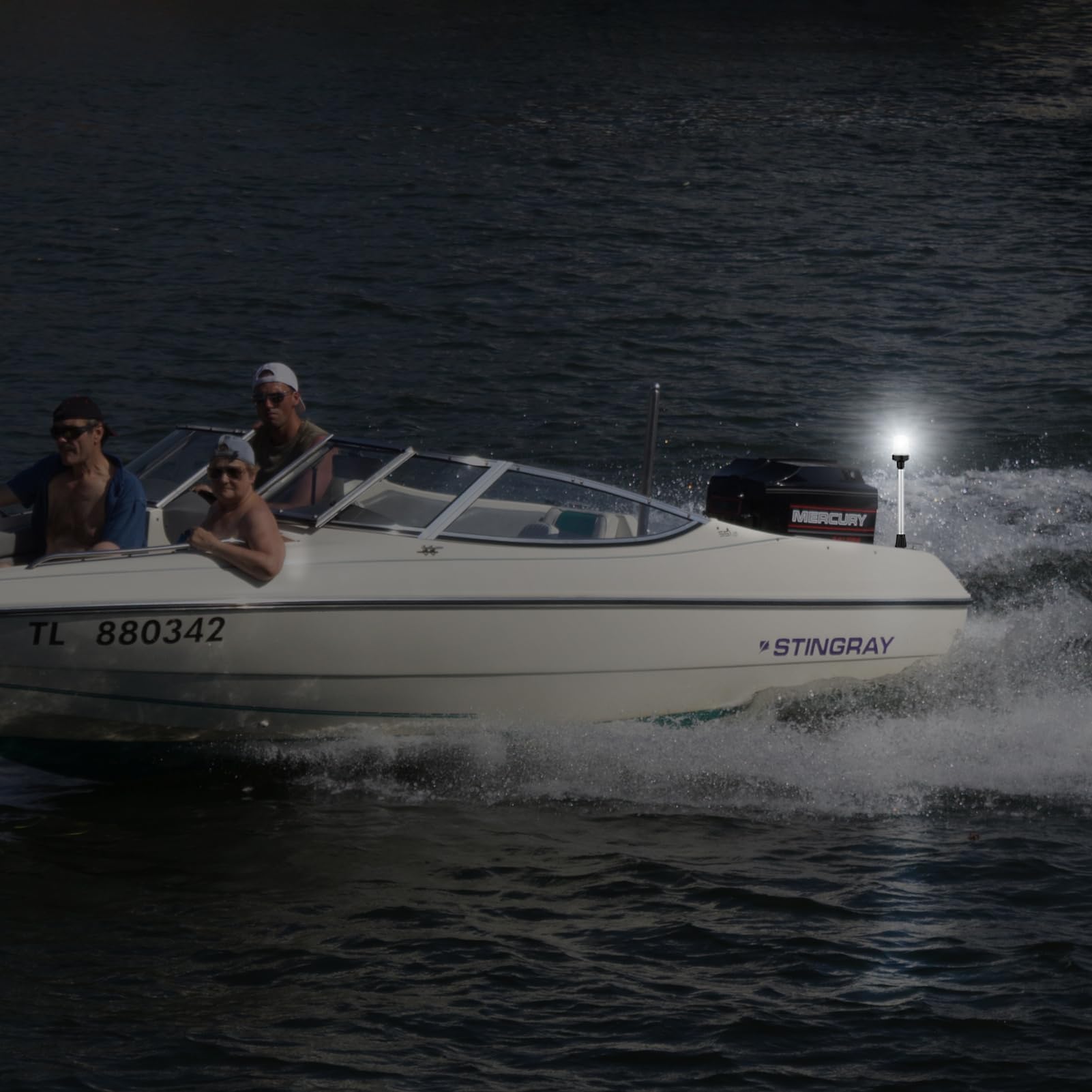Obcursco Lumières de poupe de bateau, 33 cm 3 NM 360 ° LED d'ancrage avec base, étanchéité IP67, éclairage de navigation 12 V pour ponton, yacht, bar et bateaux de pêche