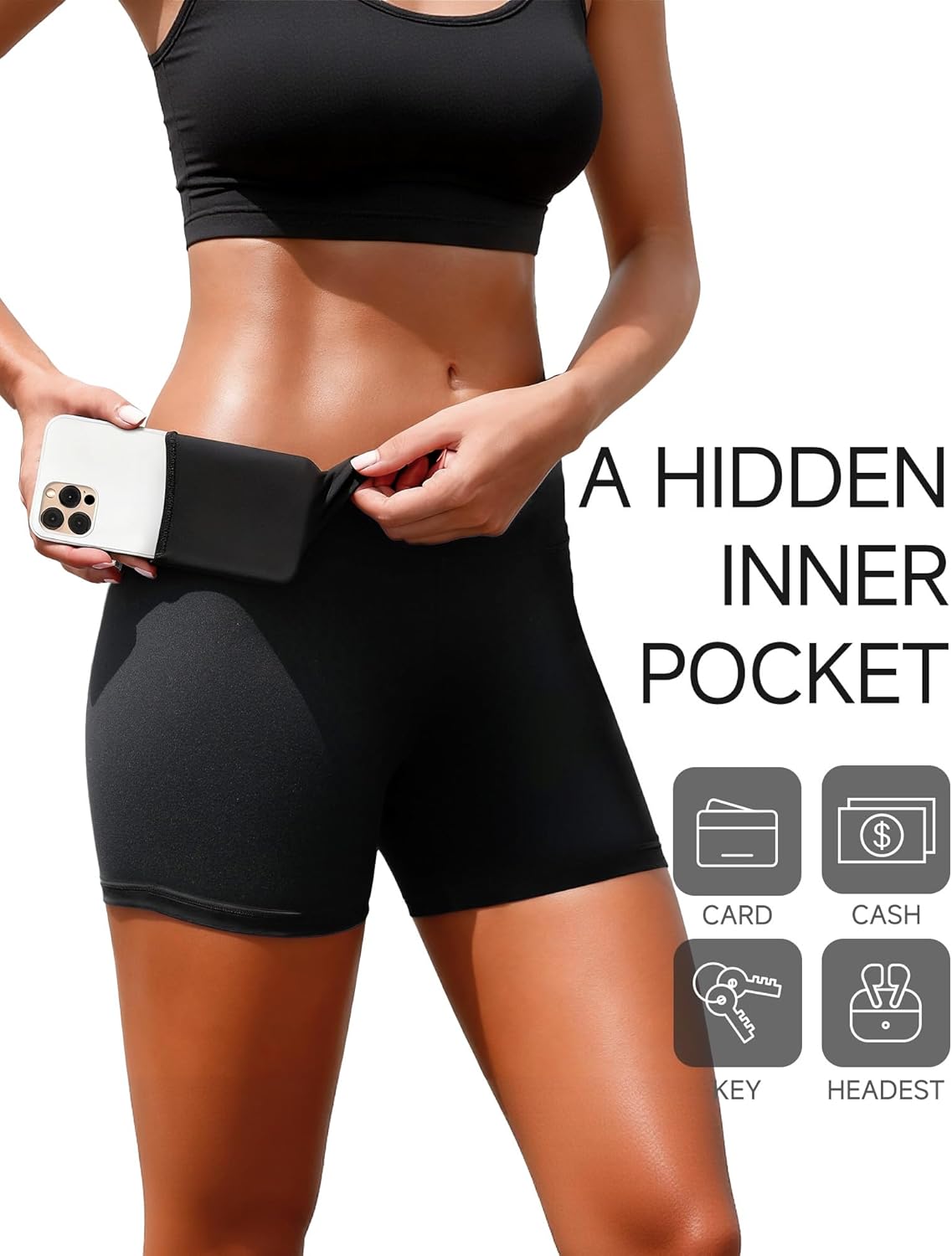 Women’s 6” High Waisted Biker Shorts Sculpting Fit Tummy Control Quick Dry Athletic Workout Shorts - Image 6