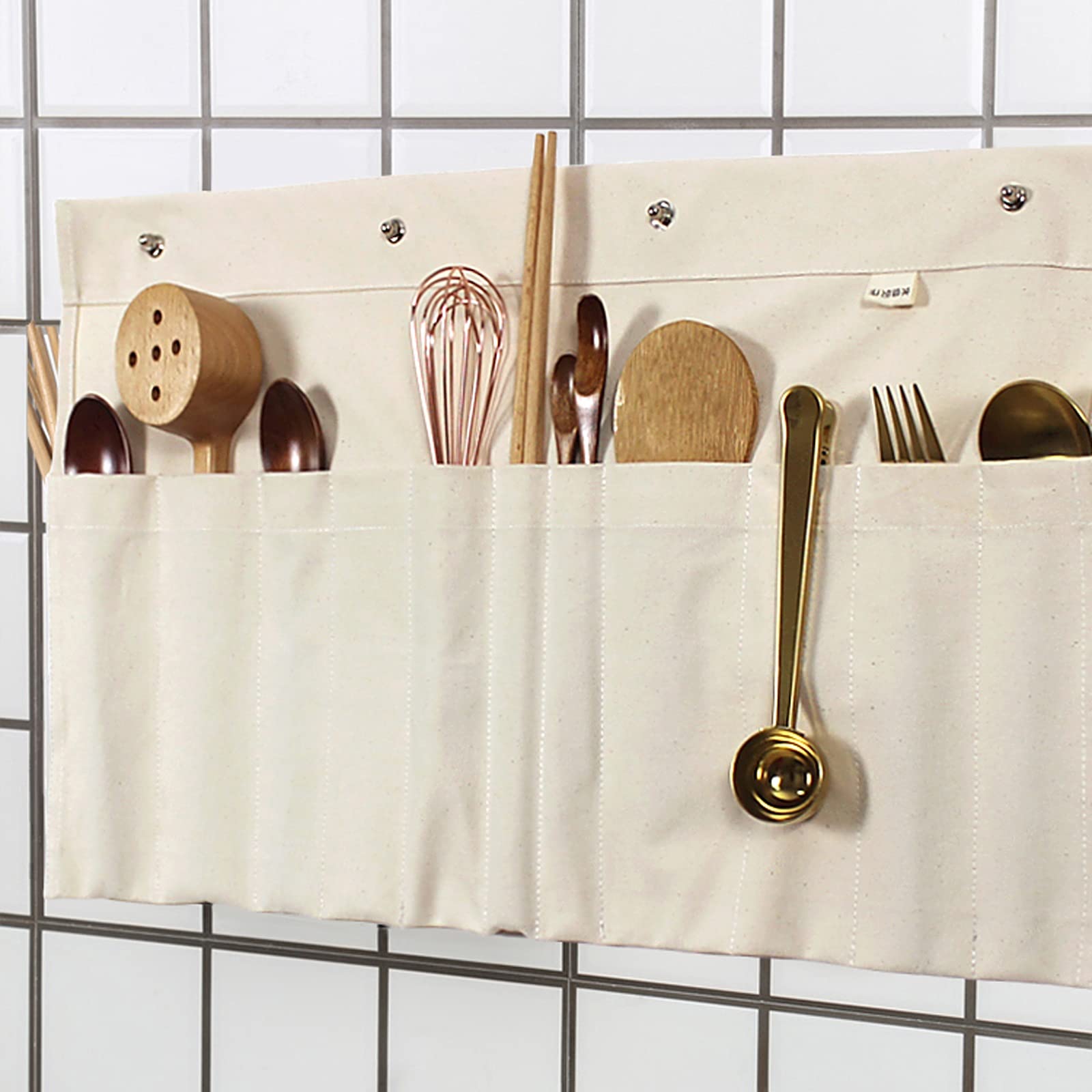 Wandaufbewahrung, Multifunktionale Hängetasche for Haushalt, Küchenutensilien, Aufbewahrungstasche, Canvas-Stoff, Wandaufhängung, Aufbewahrungstasche mit 11 Taschen