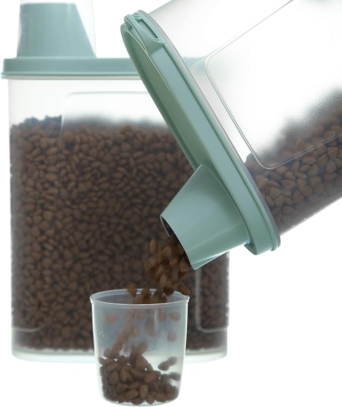 Citylife 2 PCS 2.5 LB Dog Food Containers Small Pet Cat Food Storage Container Pour