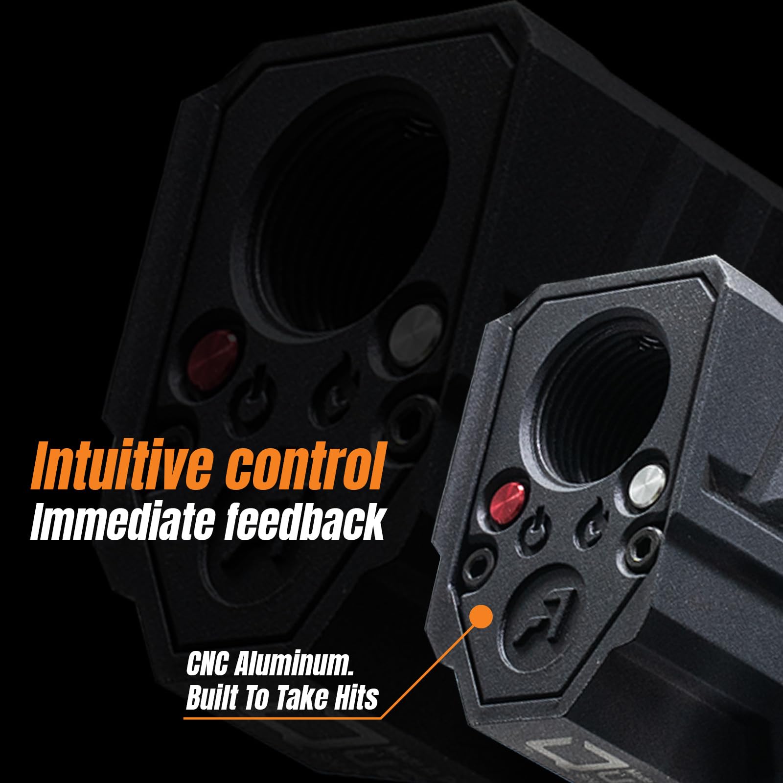 ACETECH Quadra Unité de Traceur Airsoft avec Mode Flash Design Compact carré Compatible avec Filetage 14 mm CCW Adaptateur 11 mm CW Inclus