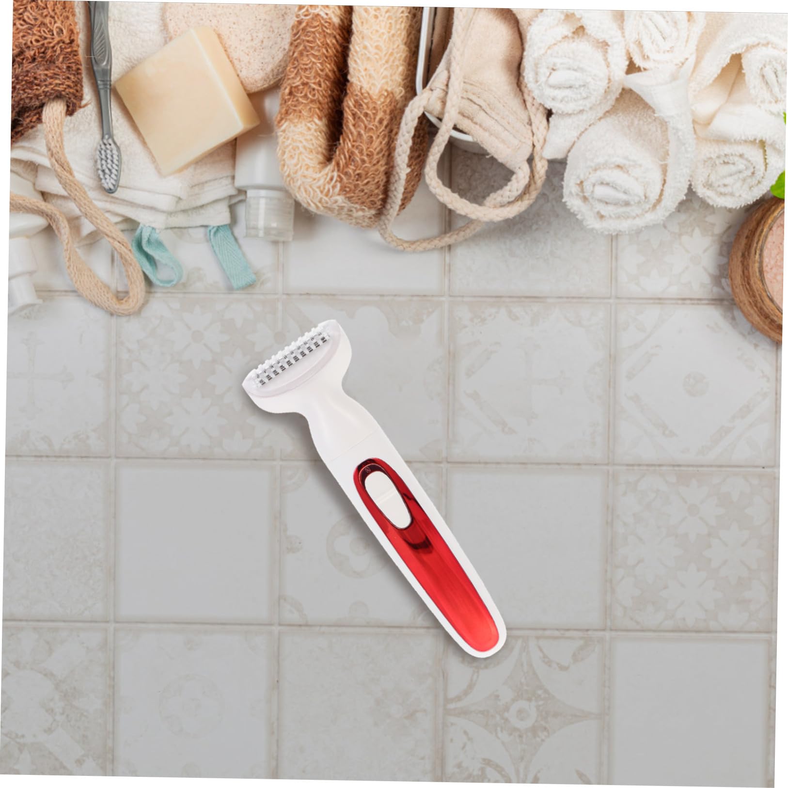 TOYANDONA Depiladora USB Eléctrica, Dispositivo de Depilación Corporal Portátil, Abs, Cabezal Doble, Roja, para Axilas y Piernas, Uso en Casa y Viaje, Hombres y Mujeres