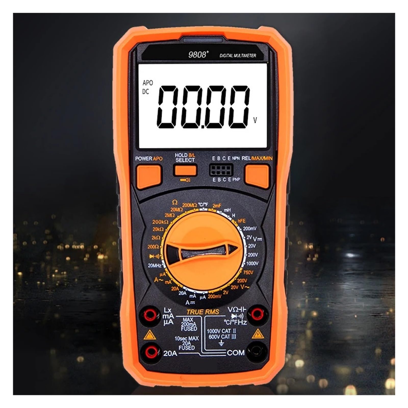 9808+ Multímetro Digital Inductancia 20H Capacimetro De Alta Precisión 2000uF Medición De Temperatura De Frecuencia De 20MHz con LCR