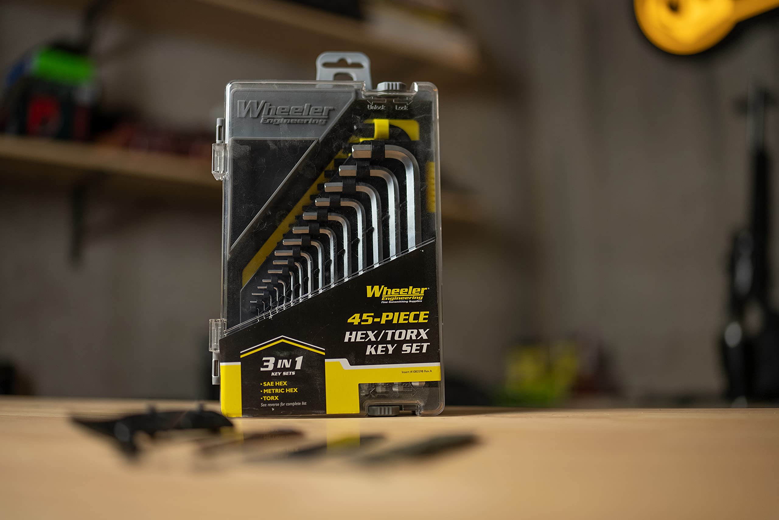 Wheeler Engineering - Juego de llaves hexagonales y Torx (45 piezas, incluye estuche de almacenamiento para armas de fuego y mantenimiento de armas de fuego)