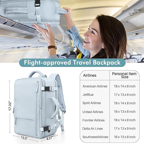 Miniatura 10 de Mochila de viaje para hombres y mujeres, aprobada para vuelo, mochila de mano, mochila para artículos personales, Verde oliva-Verde, Mochilas de