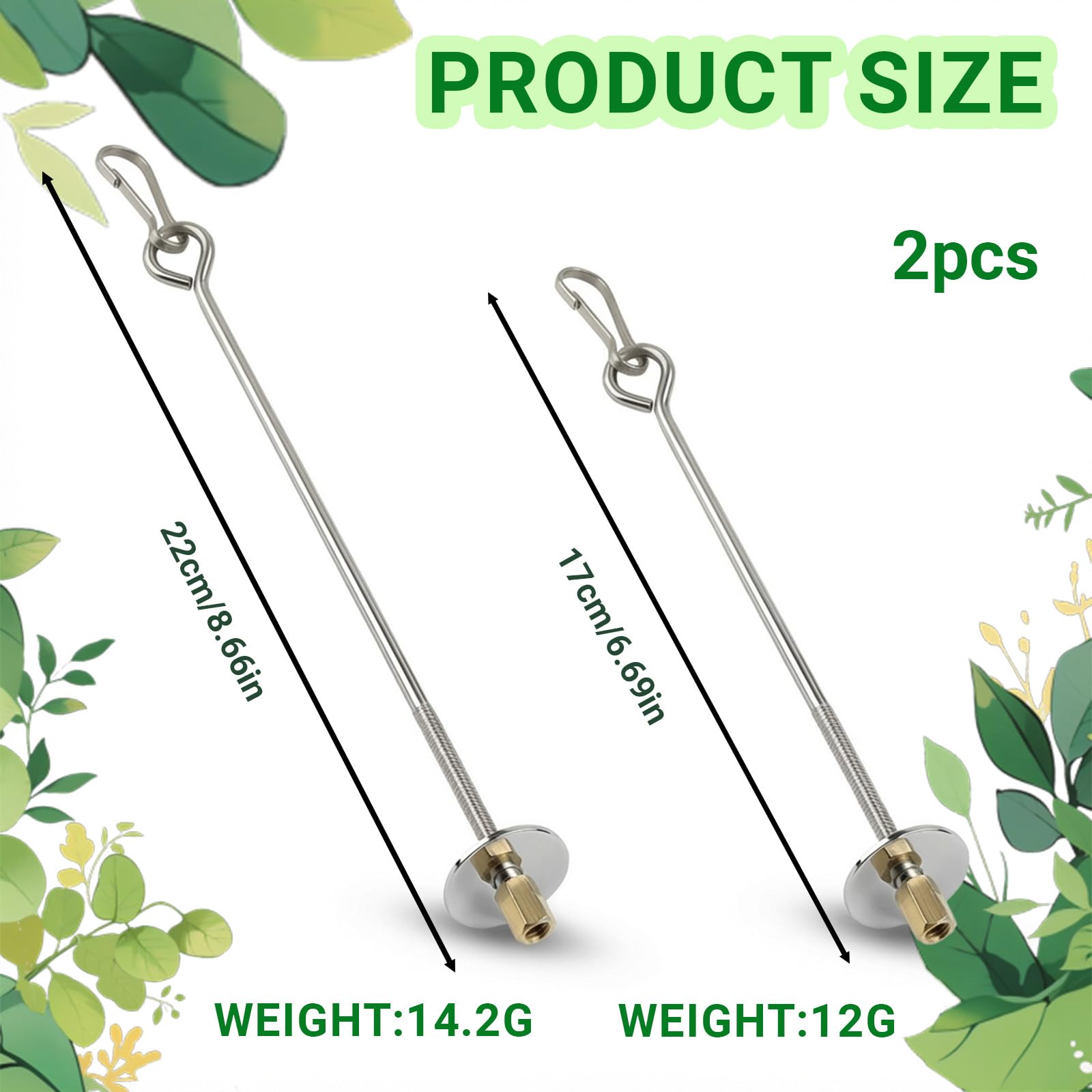 Bird Cage Food Holder - 2 Pcs Stainless Steel Parrot Fruit Vegetable Skewer Bird Cage Feeder, Birds Foraging Toys with Hooks for Parakeets, Budgies, Macaws - image 2