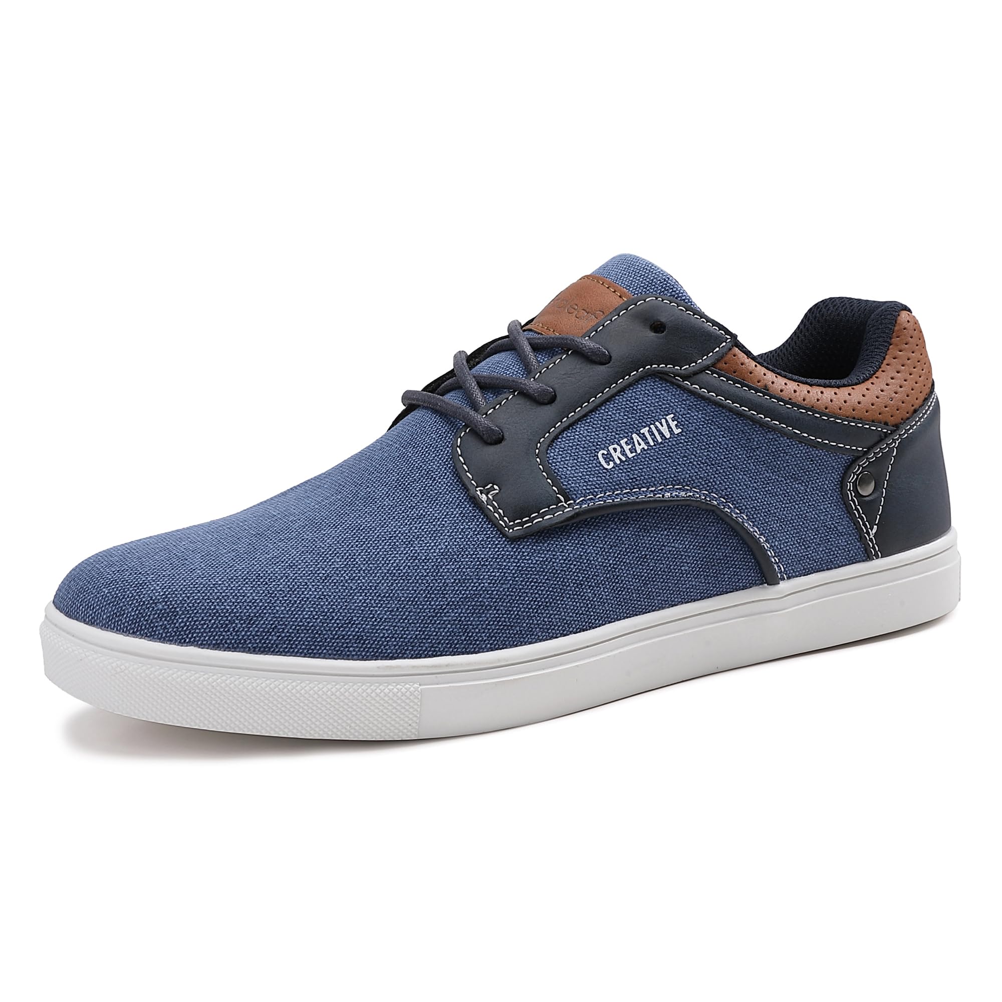 ANALEAF Mens Oxfords Shoes Fashion Sneakers Casual Shoes Soft Comfortable Lace-Up Dress Sneakers Regular Blue 42 EU