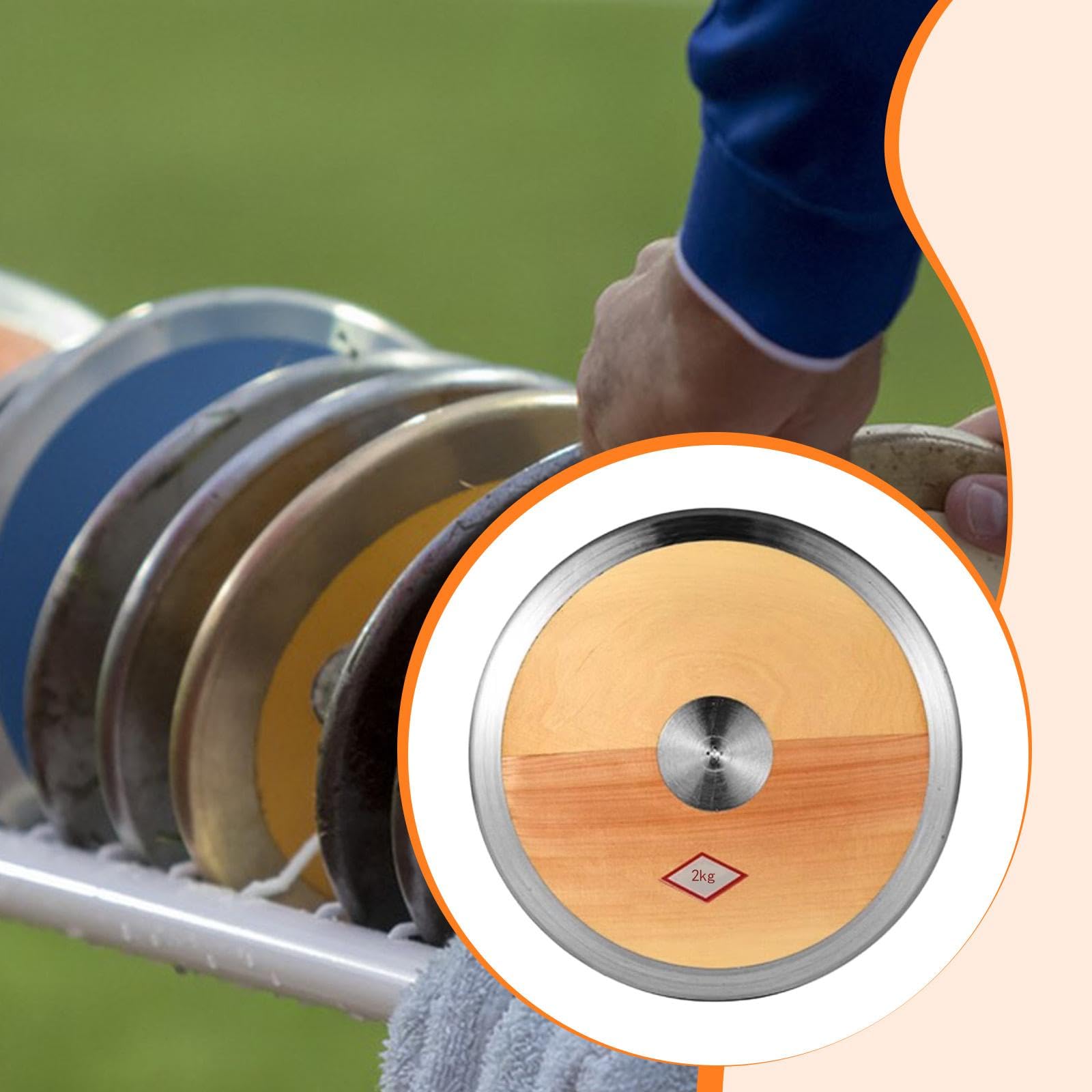 Disco Lanzamiento Madera Entrenamiento Deportivo Pista Campo Equilibrio