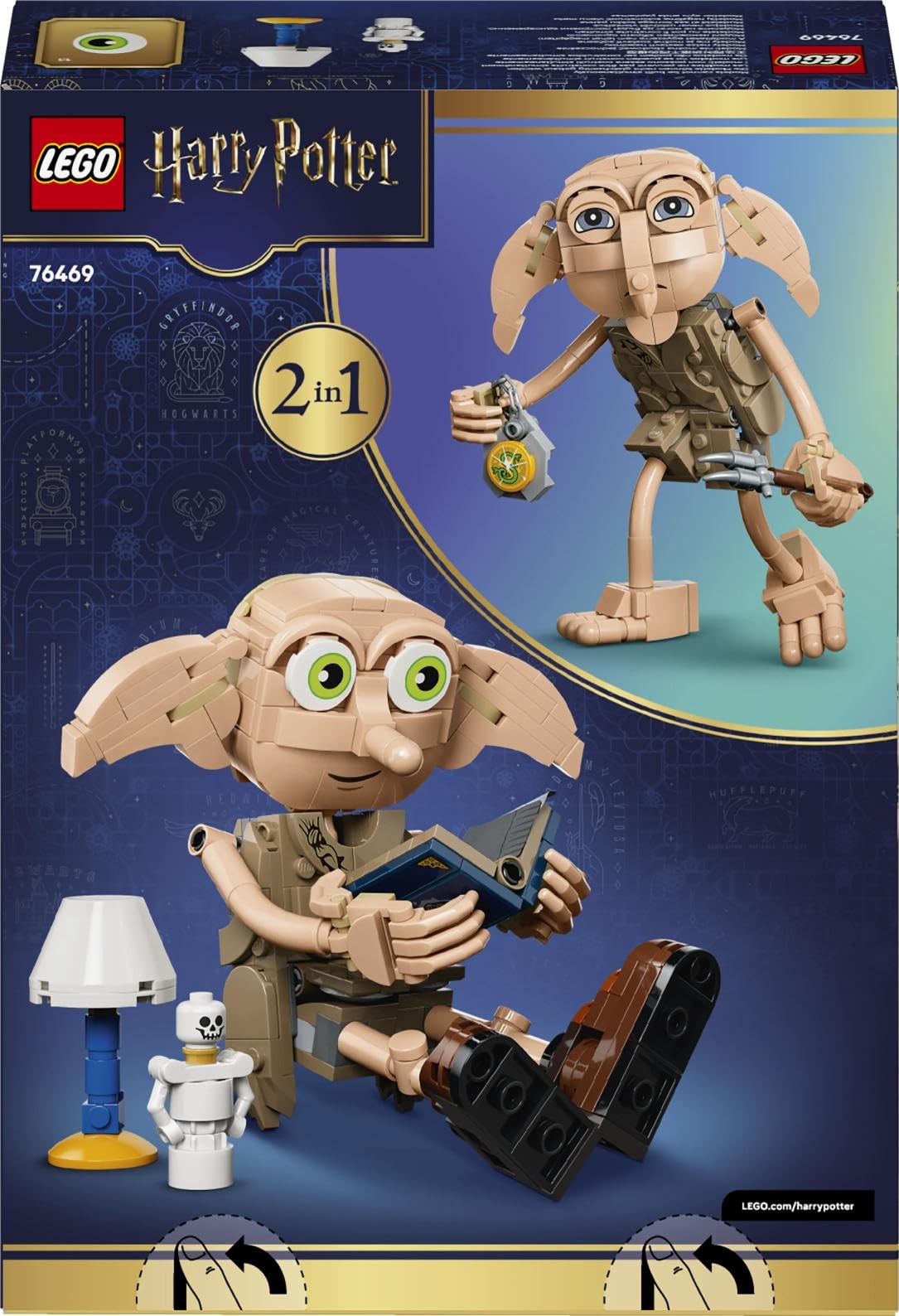 LEGO Harry Potter Dobby l’Elfe Libre - Jouet - Maquette se Transformant en Figurine de Kreattur - Décoration de Chambre d'enfant DIY - Cadeau pour Fille, Garçon ou Fan dès 8 Ans 76469