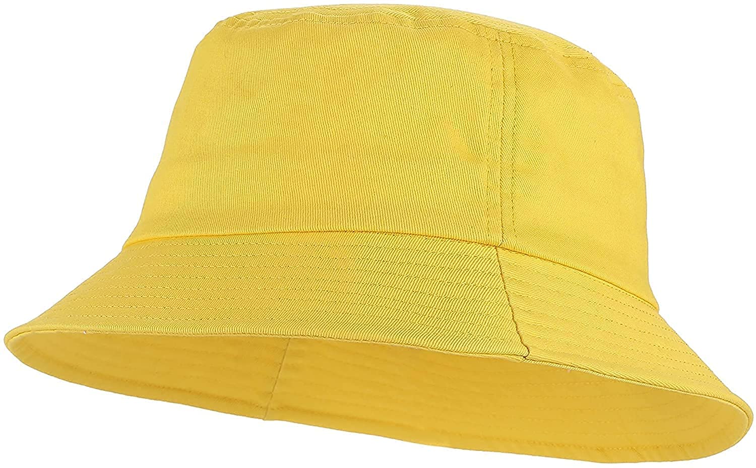 R&DWomen’s Hat Everyday Bucket Style Cotton Hat Lightweight Outdoor Summer Beach Vacation Getaway Headwear (Yellow)