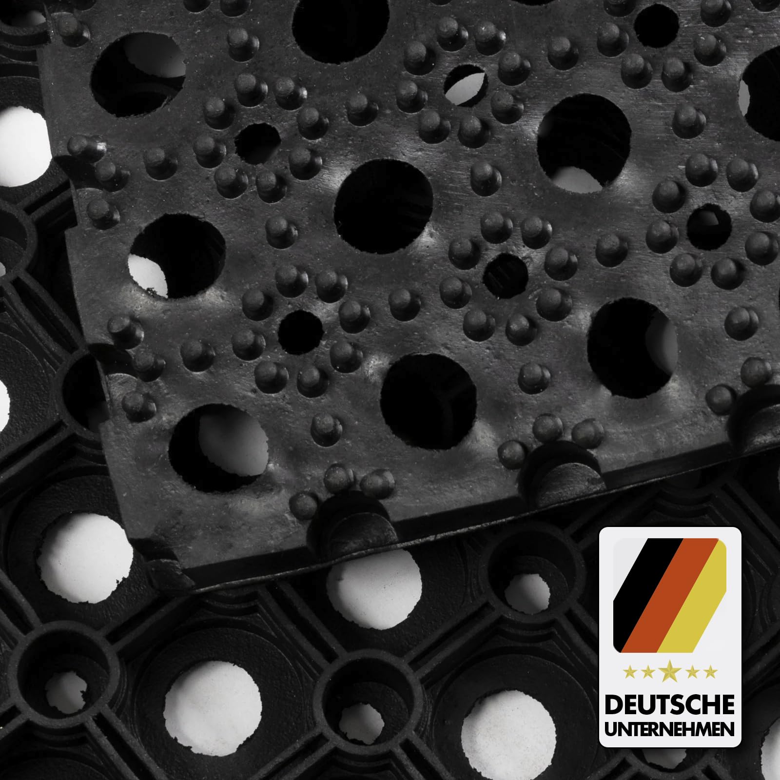 etm Profi Ringgummimatte | Gummimatte für den Eingangsbereich außen und innen | Matte mit robuster Ringgummi Struktur | Größe wählbar (80x120 cm, 23 mm)