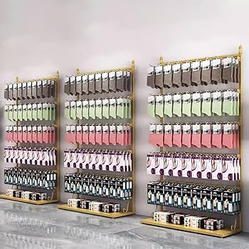 【値下げ!】アンティーク　フランス　靴下ディスプレイラック Amazon｜AAHIFIT ゴールドアイアンマルチレイヤーフックソック