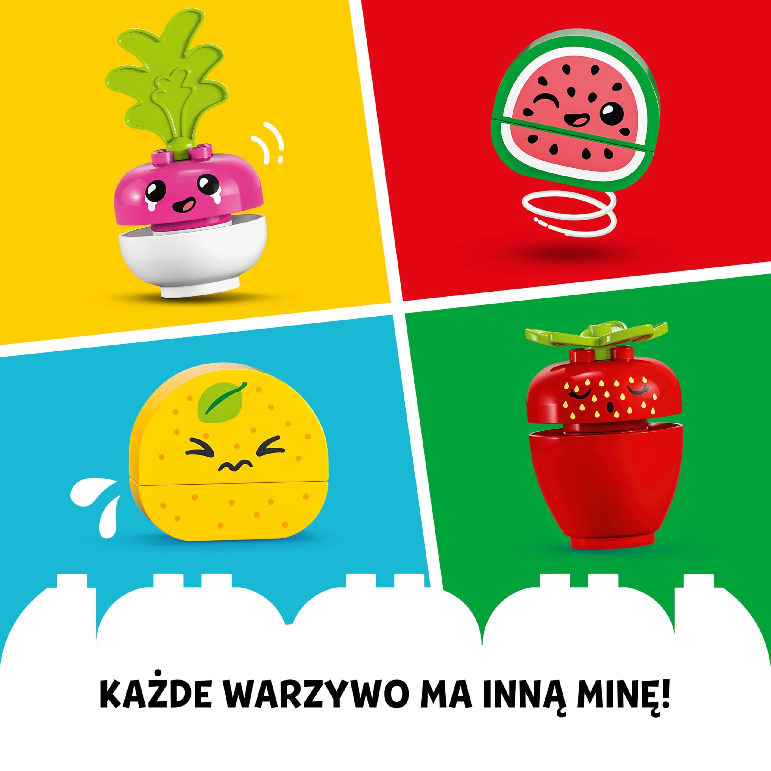 LEGO DUPLO My First Ryneczek bio, Zabawkowe Owoce i Warzywa, Zabawka Edukacyjna dla Dziecka do Nauki Cyferek, Układanie w Stosy dla Dzieci w wieku od 18 miesięcy do 3 lat, Pomysł na Prezent, 10983