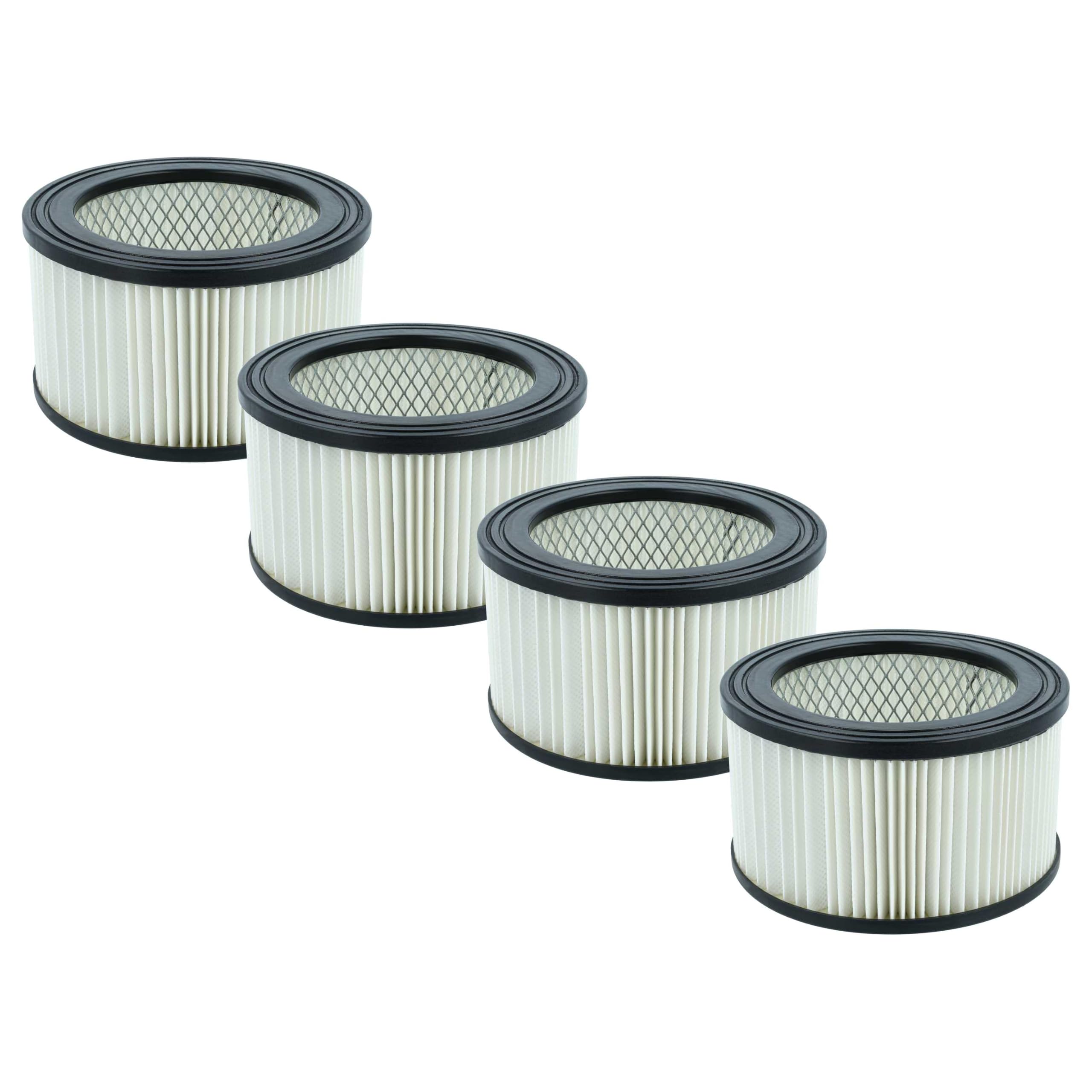 vhbw 4x filtro a pieghe piatte compatibile con Trendline 18L, 20L aspiracenere - nero/bianco, lavabile