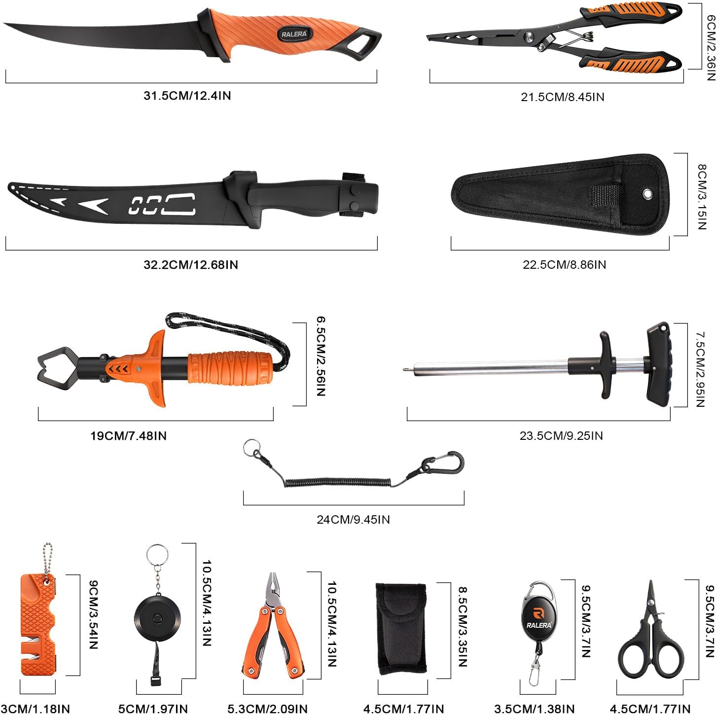 Fillet Knife Set for Beginner, Fishing Pliers Precisely, Fish Measuring Tape, Non Slip Grip Fishing Knife, Saltwater Fishing Accessories, Great Value Fishing Tackle - Image 9