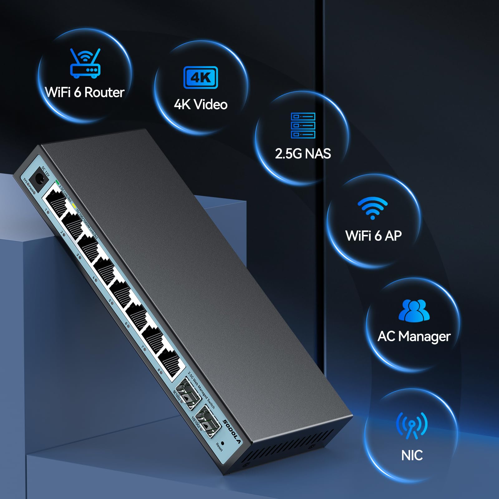 Amazon.co.jp: Sodola 2.5gbps スイッチングハブ 10ポート（8x2.5G