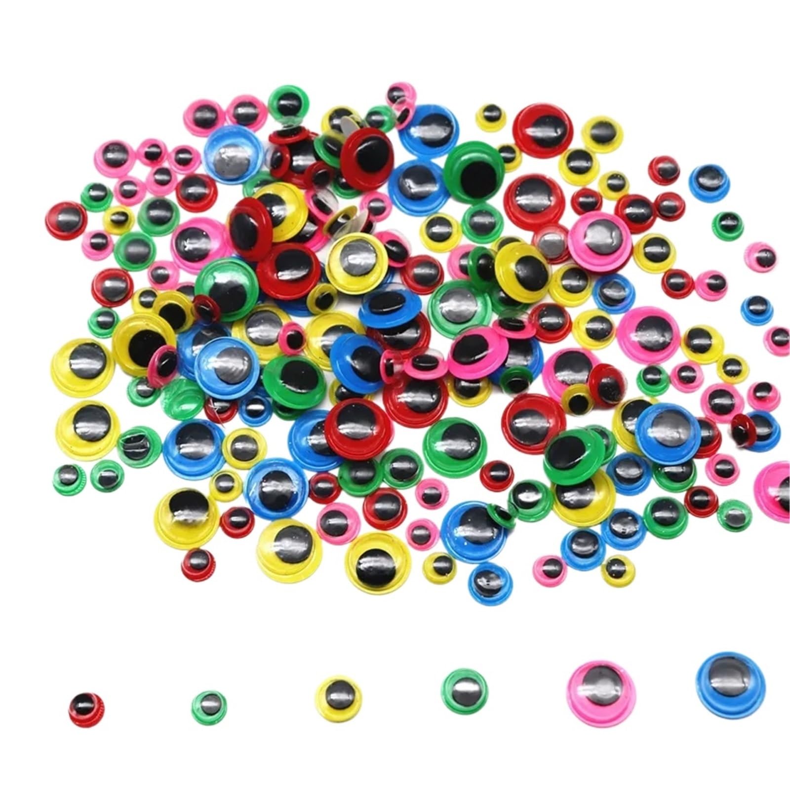 Yeux vacilants pour travaux manuels, 6 à 25 mm, autocollants amusants en plastique pour bricolage, bricolage, décoration de fête