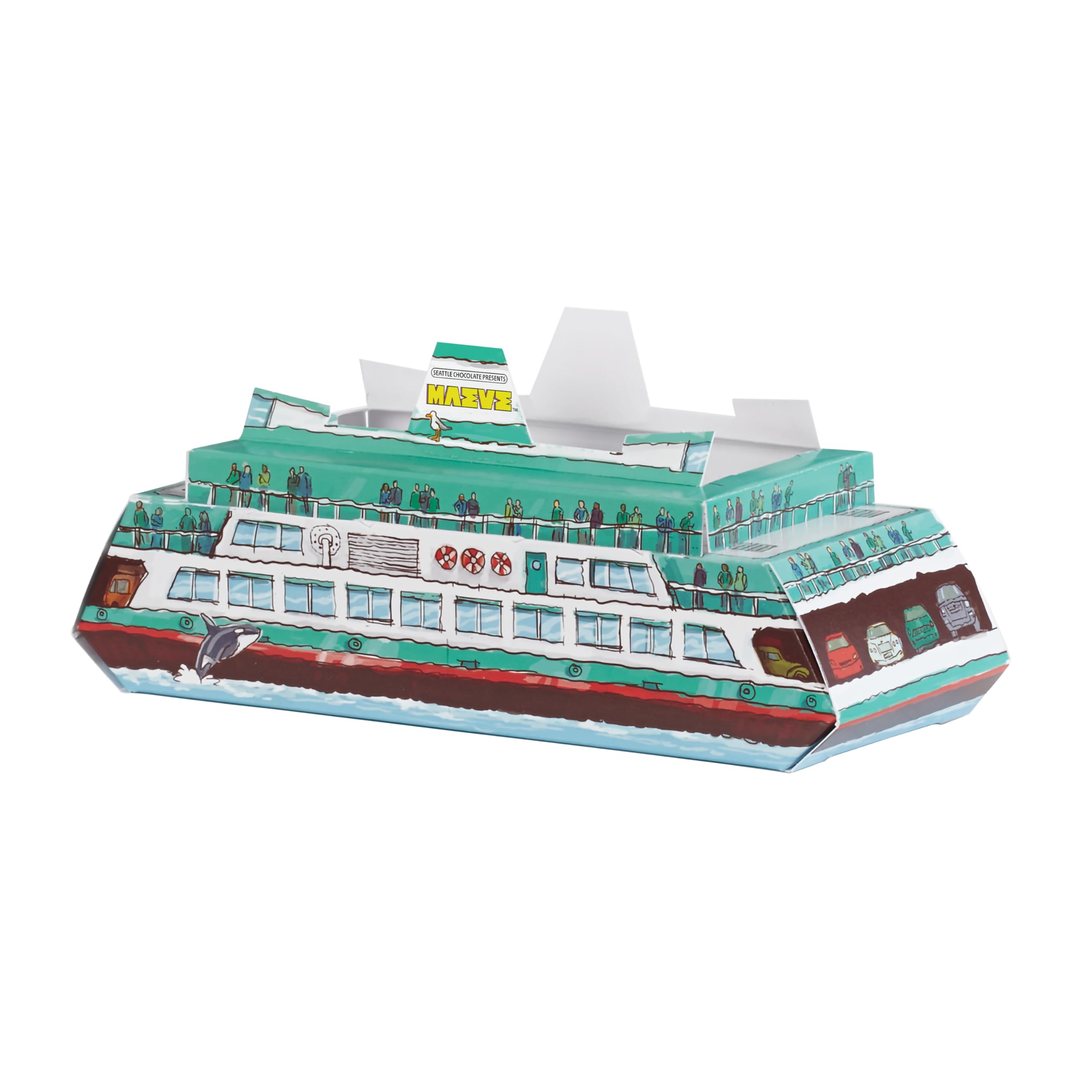 Maeve Chocolate Ferry Boat Bonbon Box (4oz)