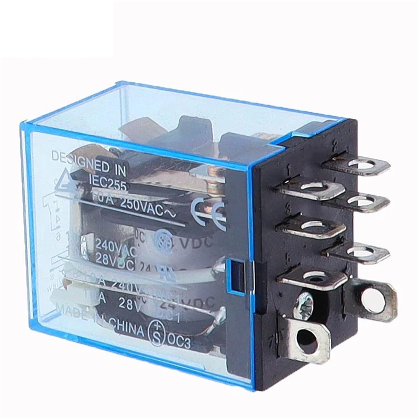 Relais LY2NJ 8 broches DC 36V 10A haute conductivité pour circuit LED DPDT