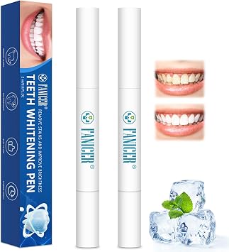 2 Pack Teeth Whitening Gel Pen, Effective Tooth Whitener Kit, Deeply Cleaning Brightening for Dental Brightening, Quickly Removes Teeth Stains, Freshen Breath