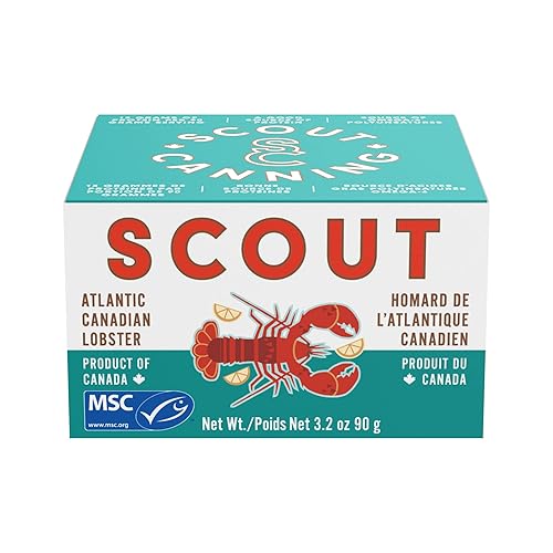 SCOUT Atlantic Canadian Lobster  Certificado MSC Lata de mariscos de origen responsable  Langosta canadiense del Atlántico en latas reciclables sin