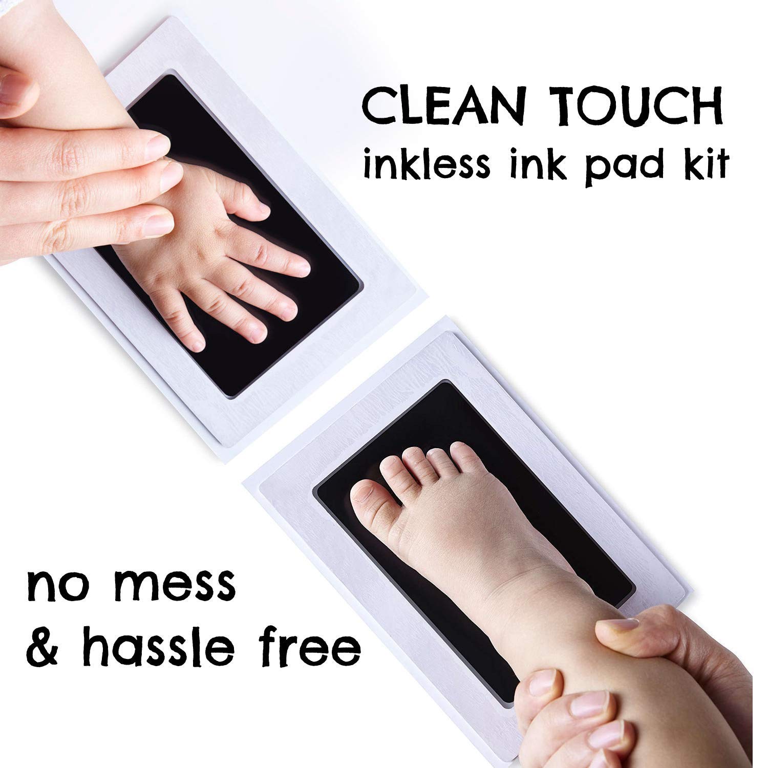 Mold Your Memories Paper Baby Hand And Foot Ink Imprint Kit. No Touch, Non Toxic Ink Pad (Wall Mount, Rectangular Shape, 0-6 Months, Black) 6 71nPyAOAjgL. SL1500