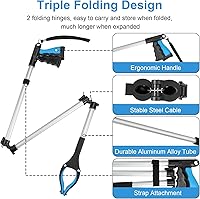 Vista 3 de Housolution Herramienta de agarre de alcance, agarradores extra largos de 43 pulgadas para ancianos, agarrador de garras de basura ligero y práctico