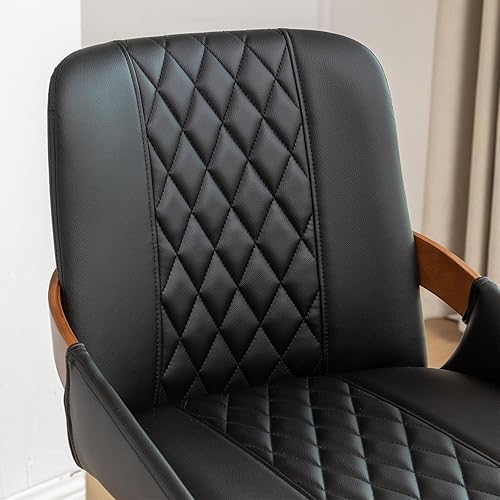 Miniatura 7 de Juego de 2 taburetes de bar con altura de barra, sillas de bar giratorias retro modernas de mediados de siglo, muebles con respaldo curvo, tapizados