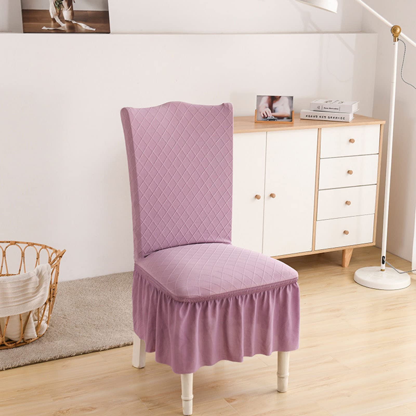 Housse de chaise lavable de qualité avec ajustement élastique et volants
