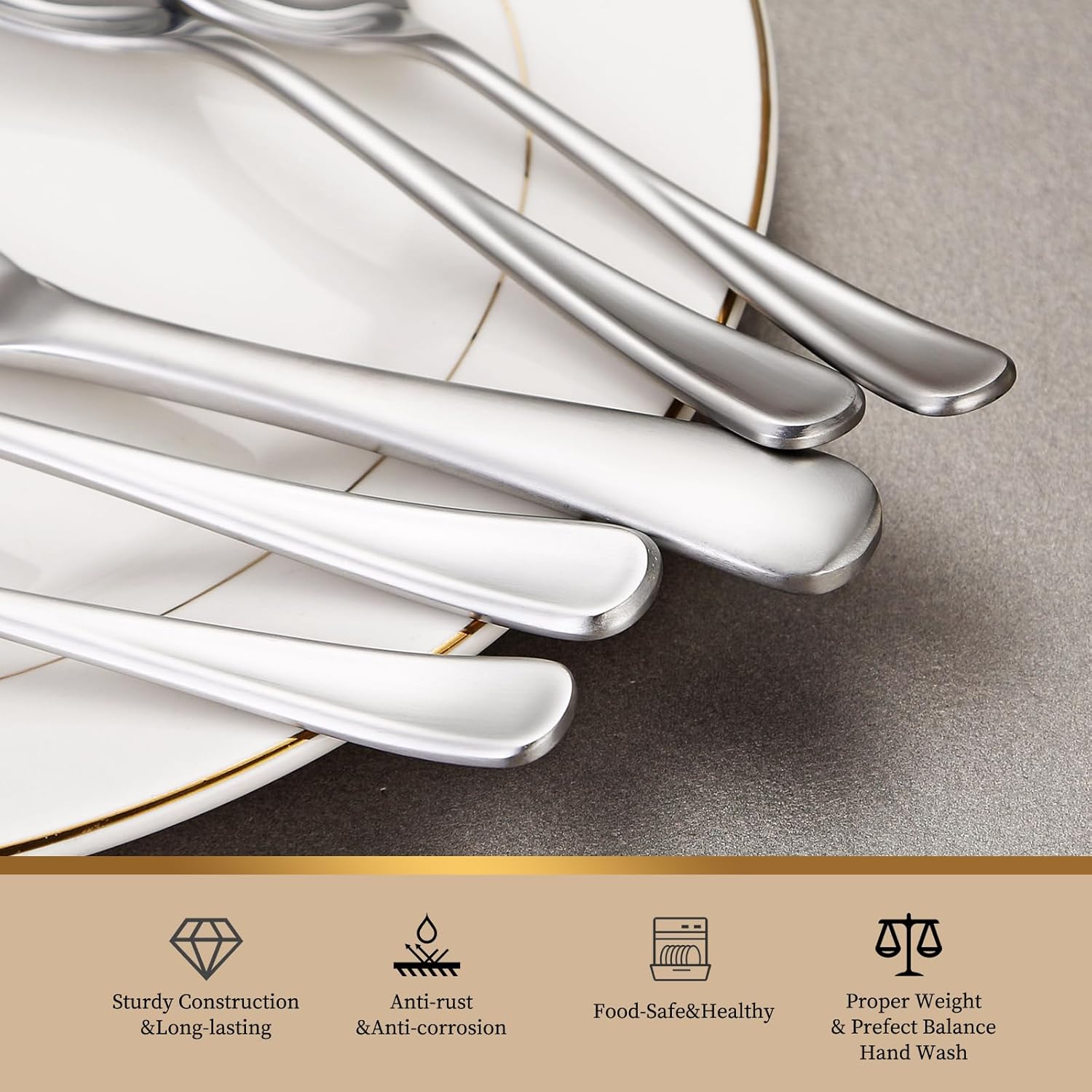 20-Piece Silverware Set for 4, Cutlery Set Premium 18/0 Stainless Steel Flatware Set, Heavy-Duty Durable Construction, Mirror-Polished Finish, Dishwasher Safe