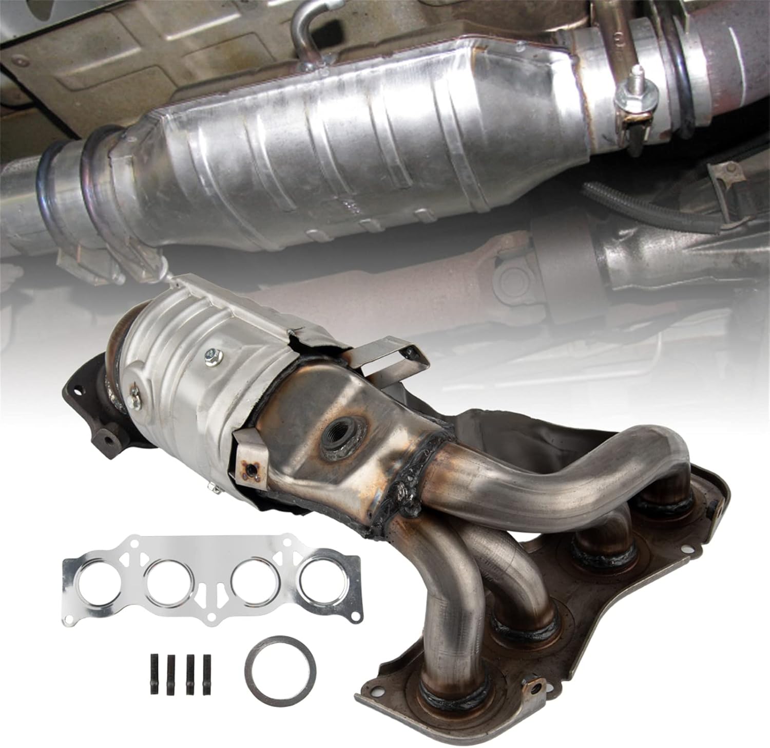 Catalytic Converter, AUTOSITY Stainless Steel Catalytic Converter Exhaust Manifold W