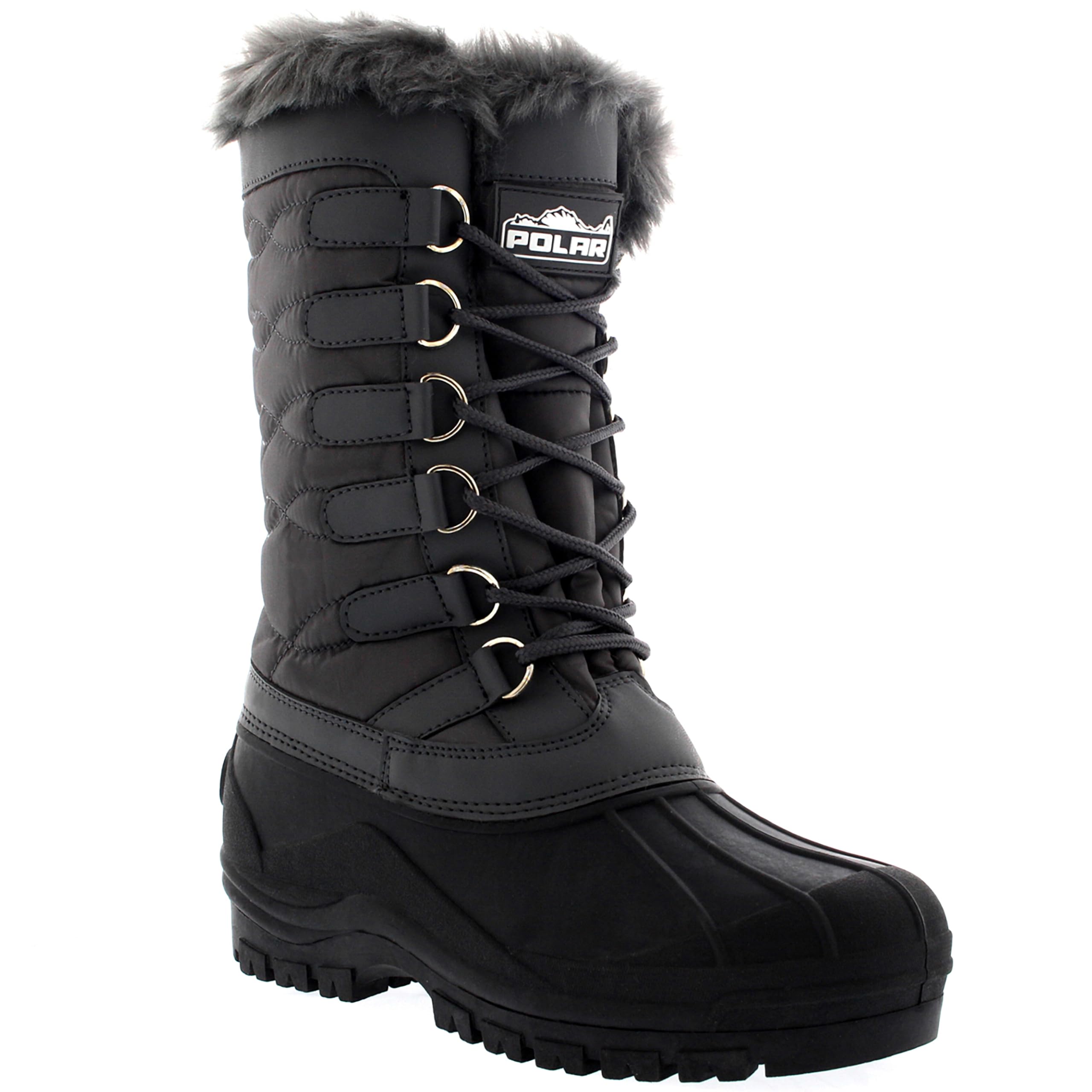 Mujer Nylon Al Aire Libre Nieve Pato Invierno Manguito De Piel Botas