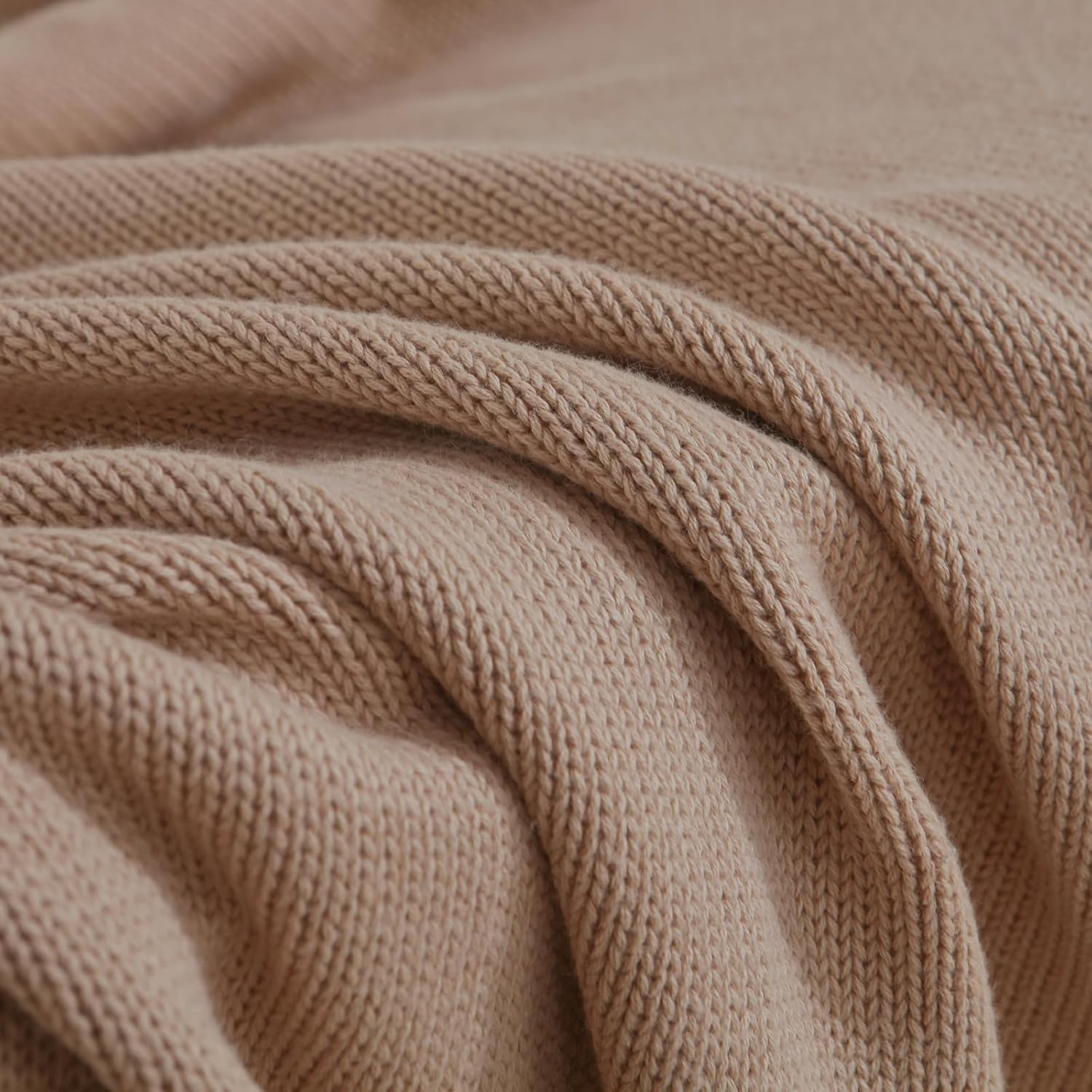 Knit Baby Blanket 40x31 Inches, 100% Cotton Geometric Cloud Pattern Swaddling Blanket for Newborns, Machine Washable All-Season Nursery Crib & Stroller Blanket, Winter (Dark Khaki) - Image 6