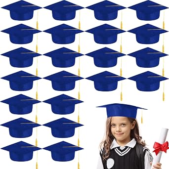 20 Pieces Child Size Graduation Caps Felt Kindergarten Grad Hats for Preschool Graduation