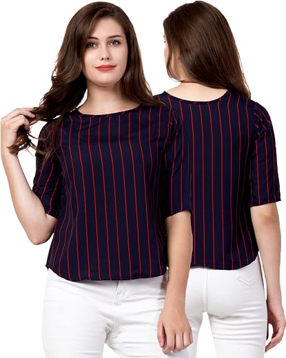 Shoppy Assist- Women Printed Slim-fit Tops with 3/4 Sleeves- Available Sizes XS,S,M,L,XL,XXL SemiFormal Trendy Summer Tops...
