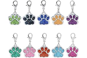 Charming 10pcs Animal Footprint Charms with Lobster Clasp