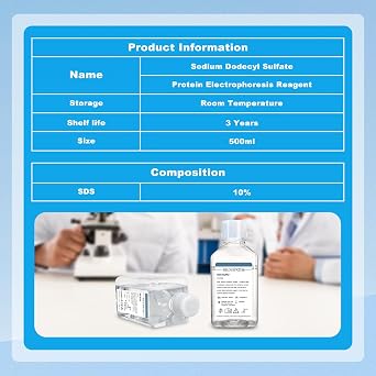 SDS Buffer, 10% Sodium Dodecyl Sulfate Solution for Lab, 500mL2