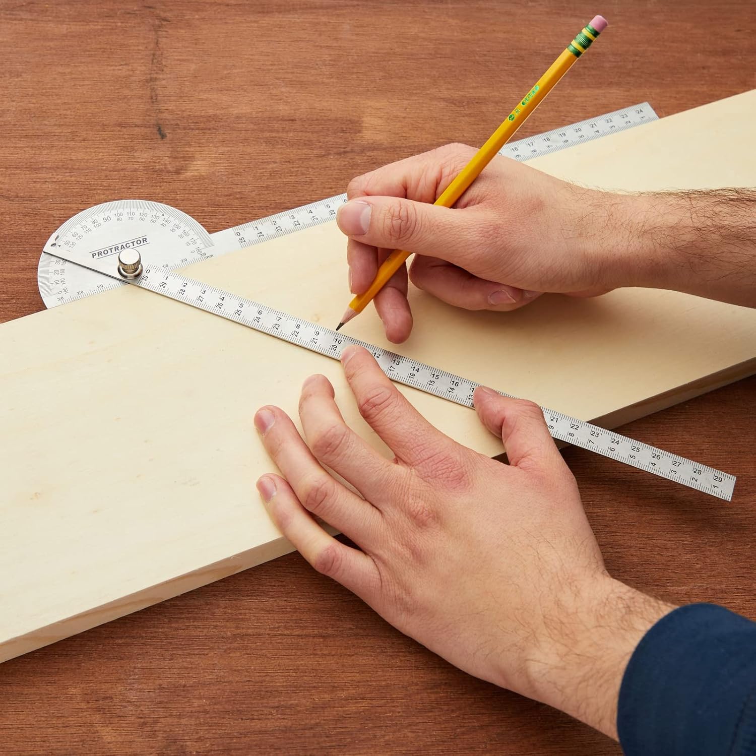 30 cm Stainless Steel Swing Arm Protractor for Woodworking, Construction (7.9 x 5.1 x 0.5 In) - - 