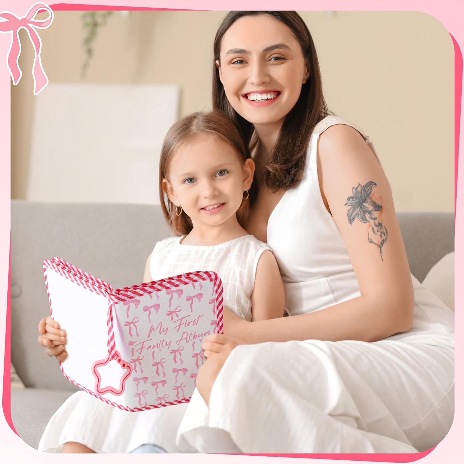 My First Family Album for Baby Holds 17 4x6 Pictures Baby Photo Album Soft Cloth Book for Kids Toddlers Family Memory Gift
