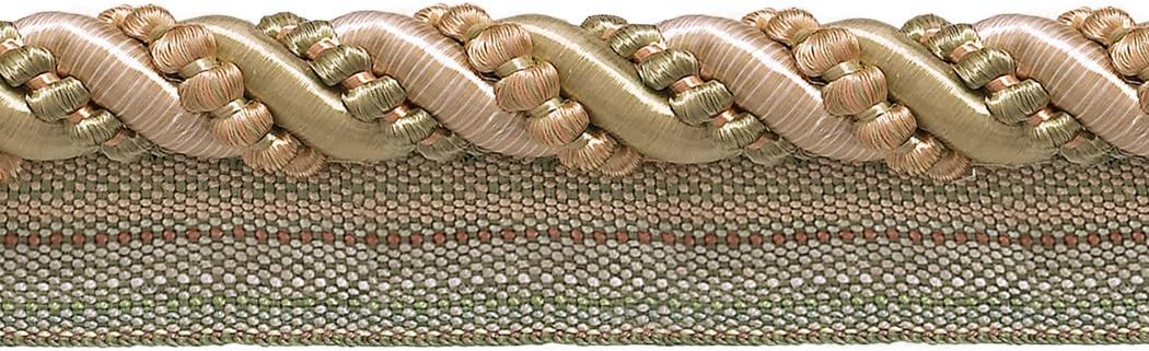 DÉCOPRO 7/16" (1cm) Large Shiny Decorative Twisted Rope Cord with Lip | Cord Trim # 0716I2, Nautical Gold #1152 (Light Gold, Yellow Gold, Navy Blue) 9 Yards (27 ft/8m)