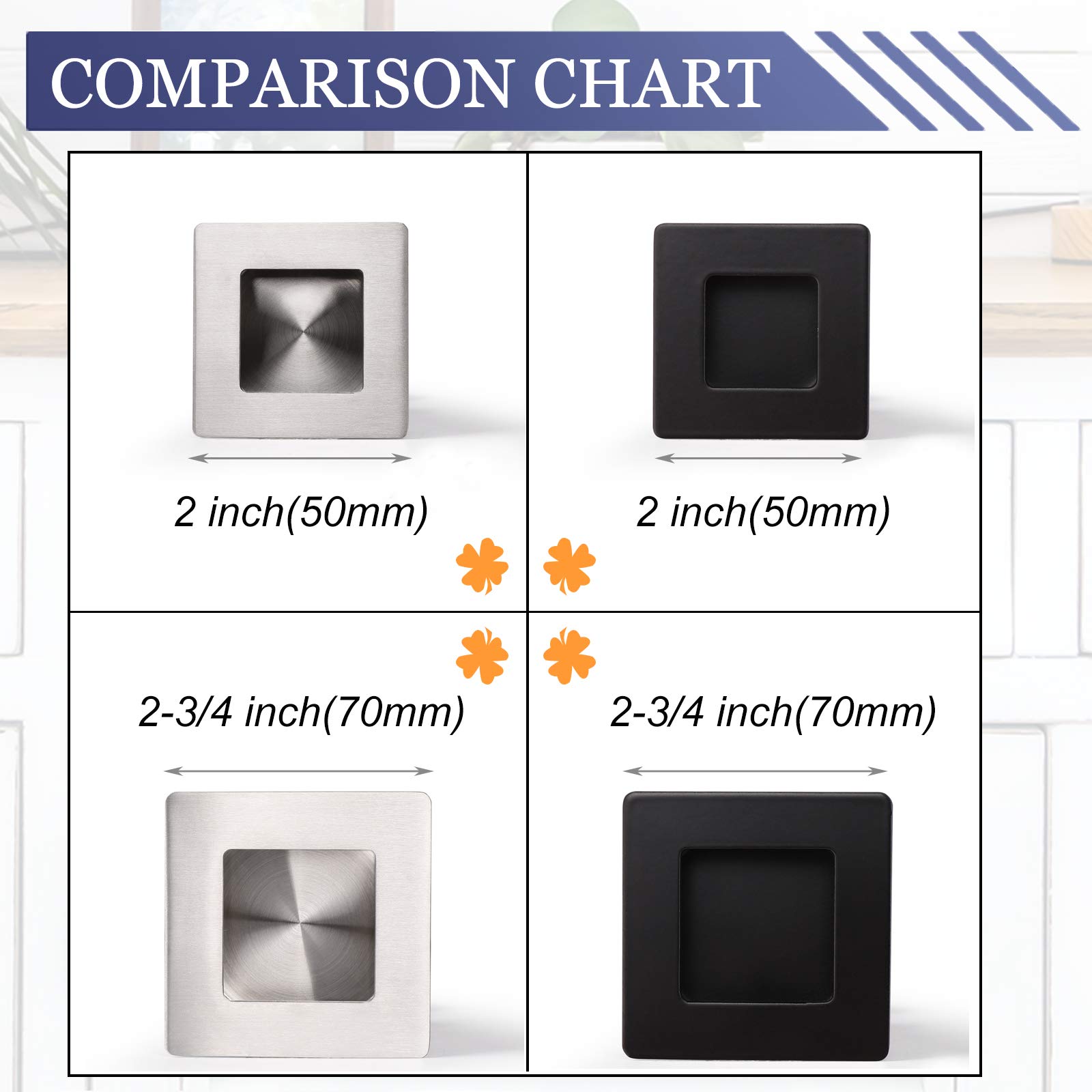 (1 Pack)Probrico Recessed Sliding Door Pull Brushed Nickel Furniture