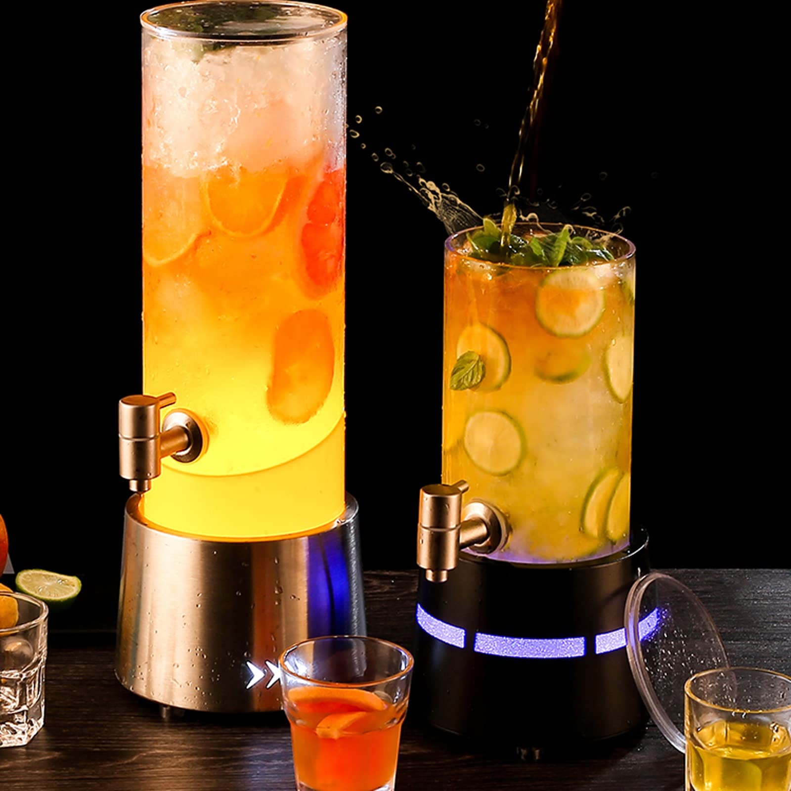 Dispensador de torre de cerveza Dispensador de cerveza redondo con grifo Dispensador de bebidas luminosas creativas Dispensador de torre de cerveza para barra de fiesta Dispensador de cerveza casero