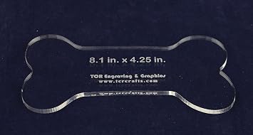 Dog Bone Quilting Template 8.1 x 4.25 Inches- Clear 1/4 Inch Thick Acrylic